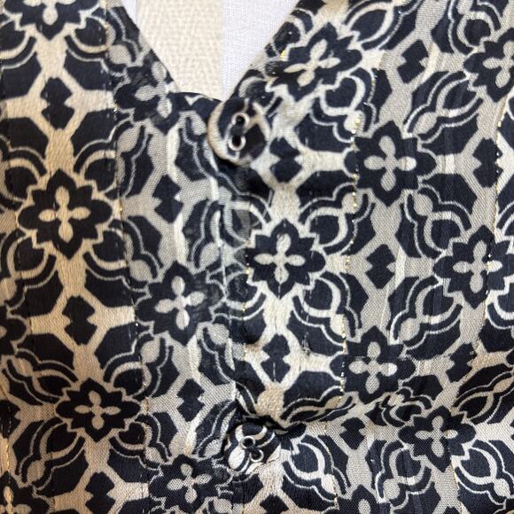 Lost & Wander Blouse W/S Black Gold Sm Peplum Parisian Boho Soft Gothic Artsy - Picture 5 of 10